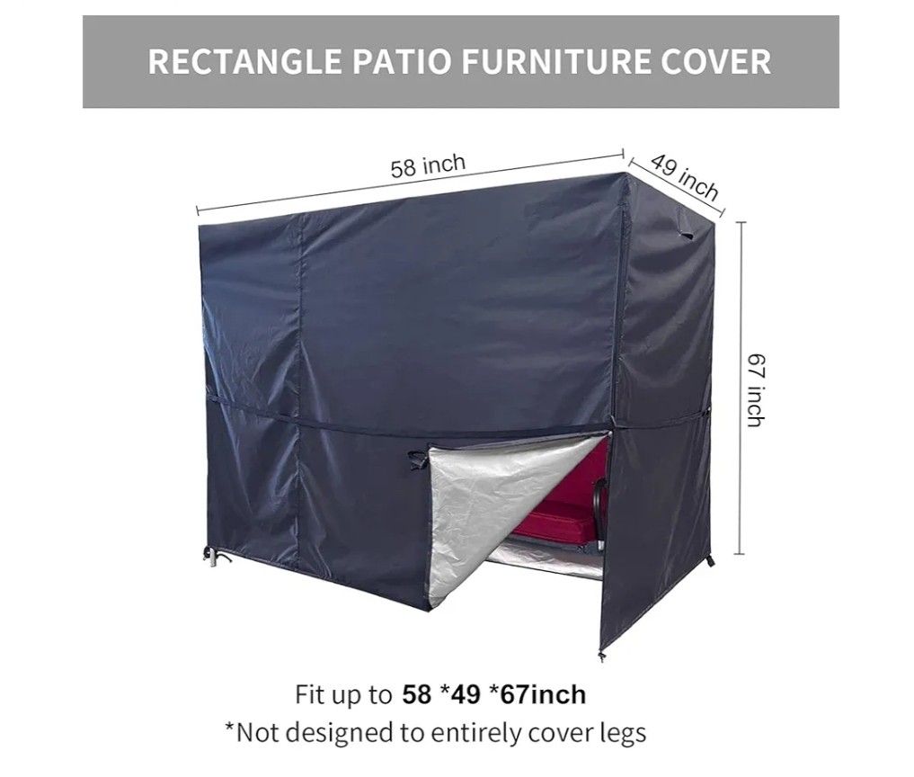 Outdoor Swing Cover 2 Triple Seater Hammock Cover Garden Swing Cover Garden Hammock Glider Chair Cover Patio Furniture Cover UV Resistant Swing Canopy