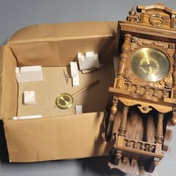 Black forest hand crafted vintage Grandfather wall clock with chimes