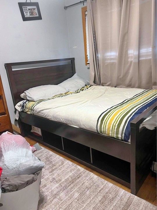Full Cafe Kid Storage Bed Frame with Free Mattress
