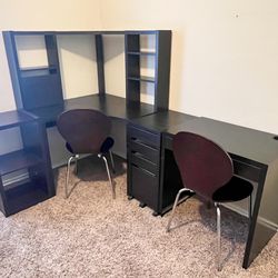 Desk And Vanity Set With Chairs