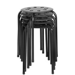 Black Stacking Stool Set (Set of 5)