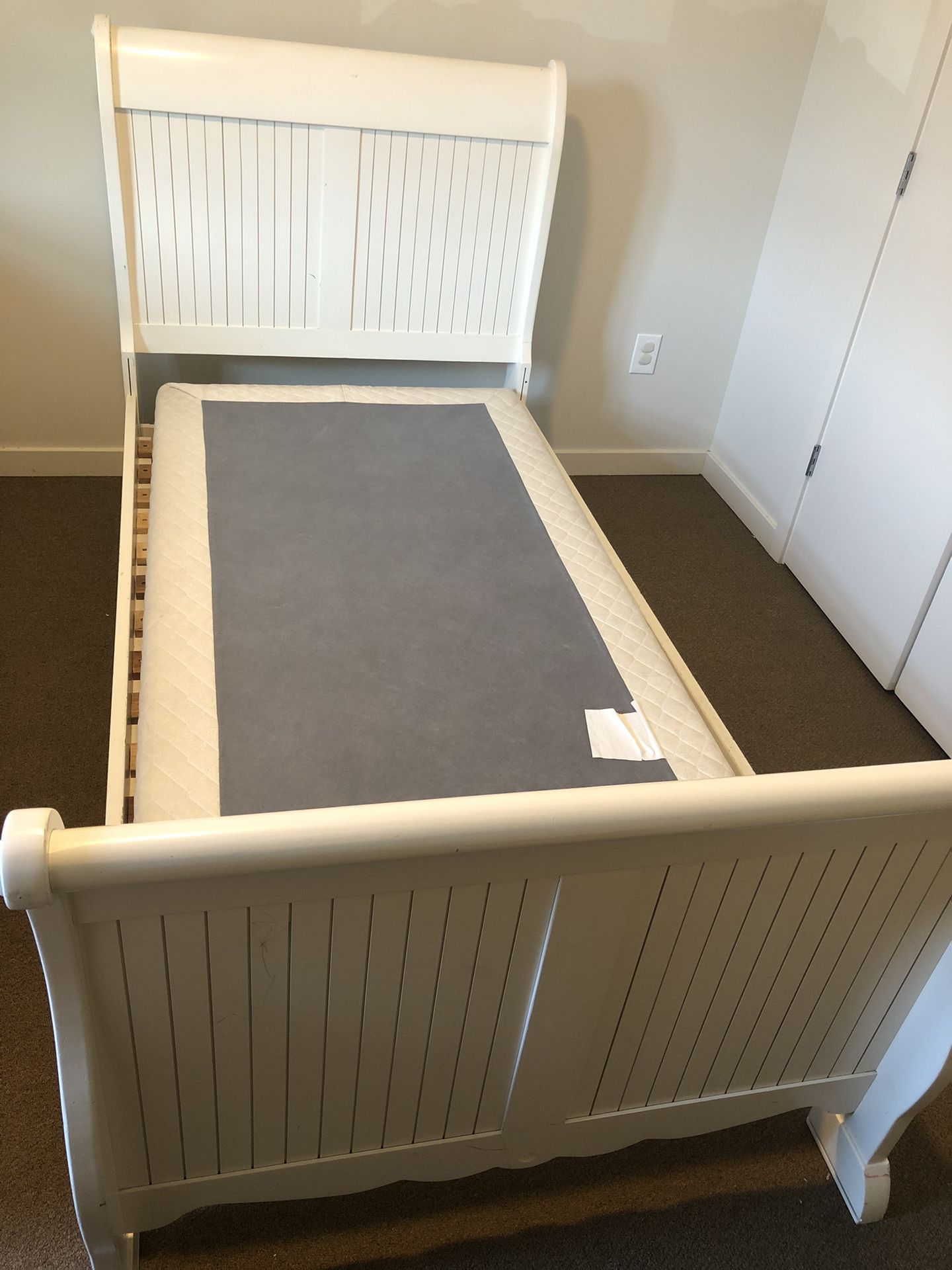 Simple White Bed Frame No Mattress