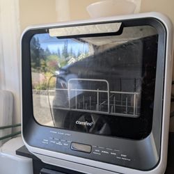 COMFEE' Portable Mini Dishwasher Countertop with 5L Built-in Water Tank for Apartments& RVs, No Hookup Needed, 6 Programs, 360° Dual Spray, 162℉ High