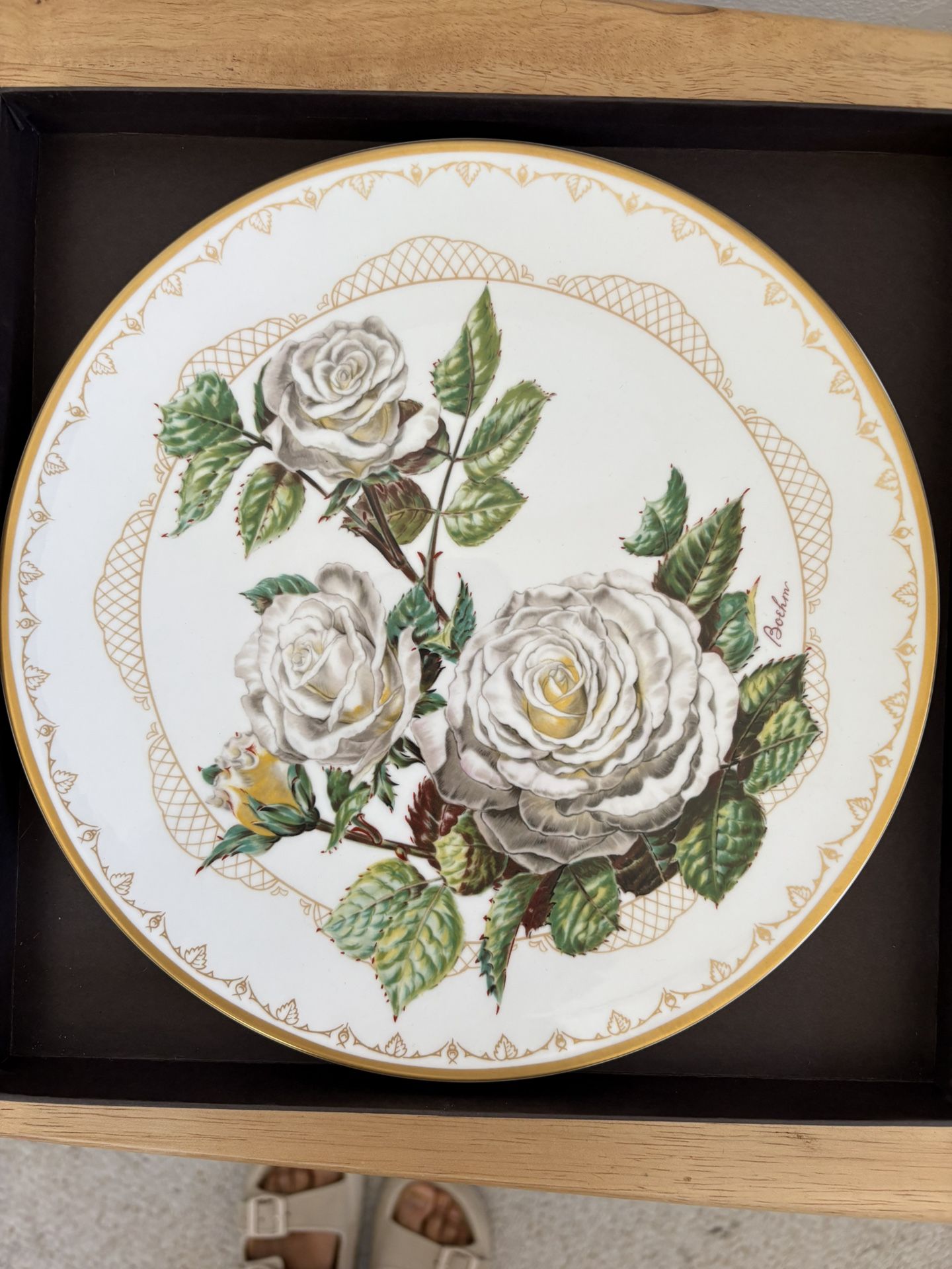 Boehm Porcelain Collector’s Rose Plate
