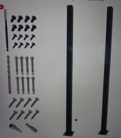 Handrail Post, Wrought Iron Black Metal Railing Post with Bracket for Deck, Balcony & Porch Railing. 