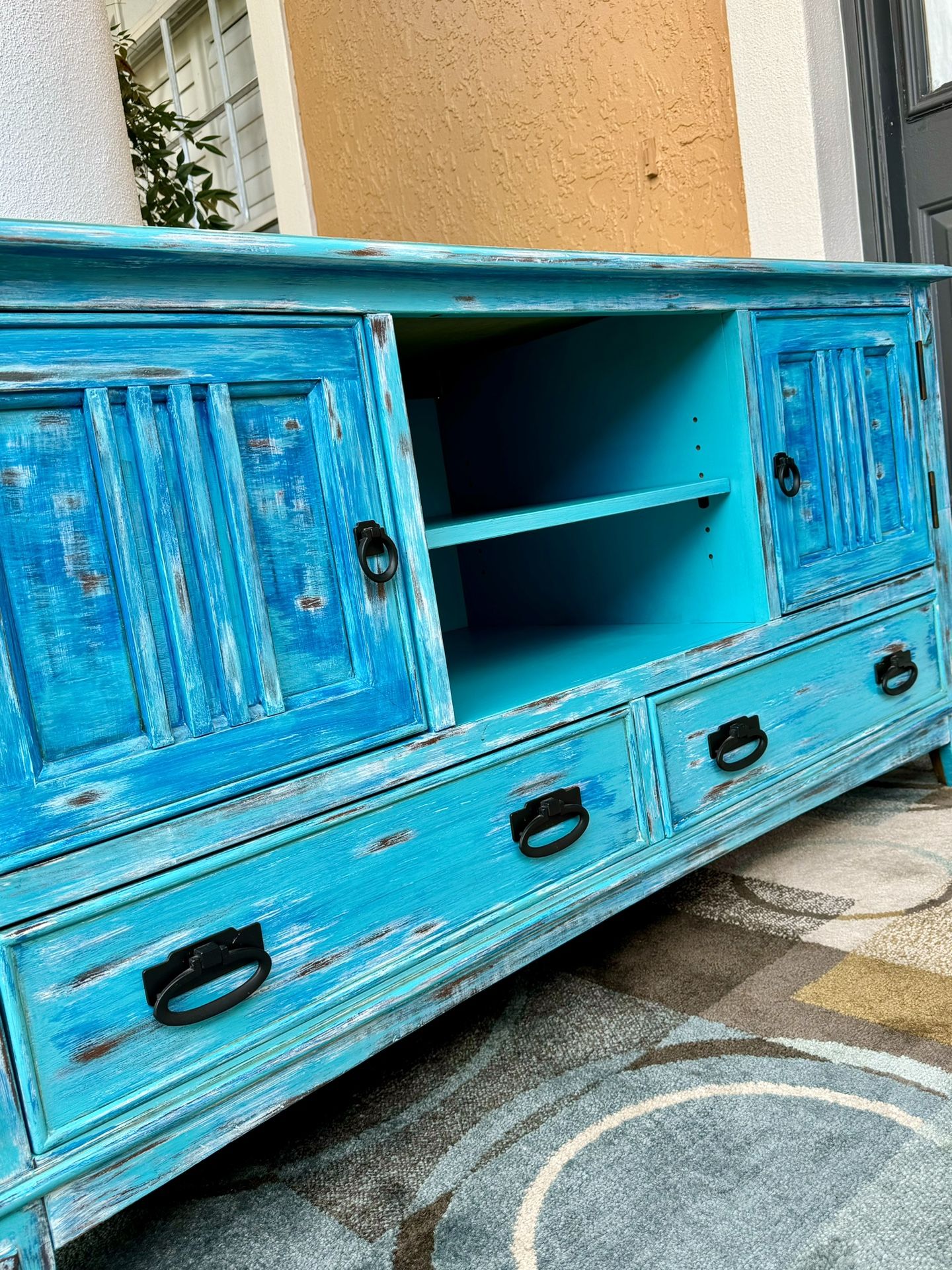 Beautiful Beachy TV Console Table/Media Cabinet/Entertainment Center