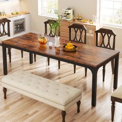 Dining Table for 6-8 Person, 78 inch Long Rectangular Kitchen Dining Table for Living Room and Dining Room, 78.7 x 27.5 x 29.5 Inches(Only Table)