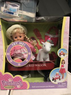Fantasy doll with Unicorn and Wagon