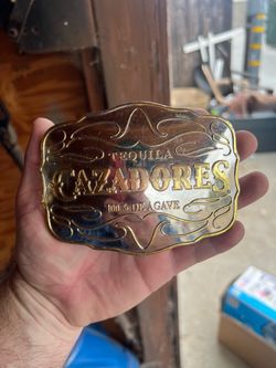 Big Cazadores Tequila Belt Buckle Western Cowboy Distillery 100% De Agave Large