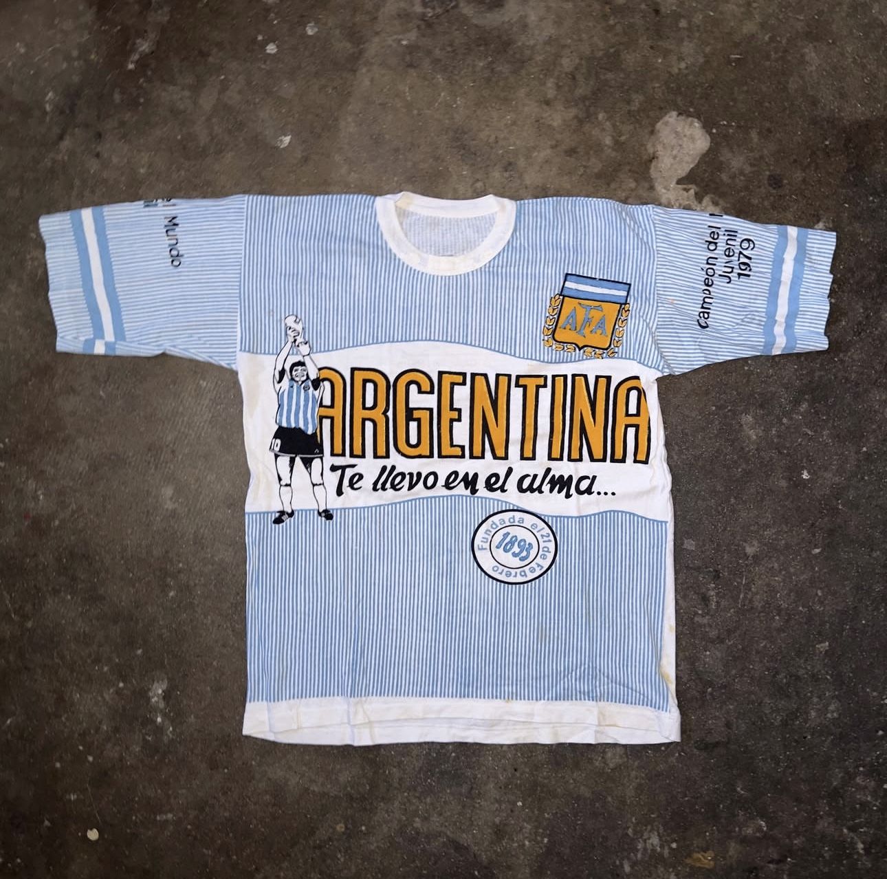 Vintage 1979 Argentina World Cup Diego Maradona Single Stitch AOP Shirt
