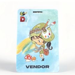 DesignerCon 2025 VENDOR  Badge Event Pass with Cartoon Artwork by Peach Monoko