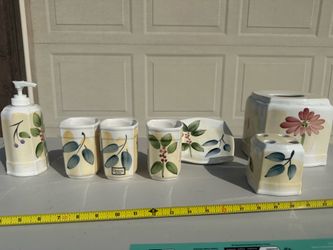 Croscill “Botanical Gazebo” 7-Piece Ceramic Bathroom Accessory Set - $80 OBO