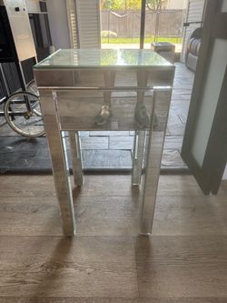 Mirrored Side Table with Drawer