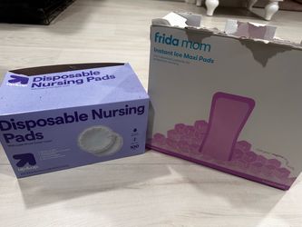 Postpartum ice pads and nursing pads