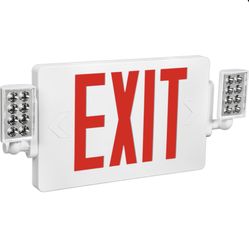 Double Face LED Combination Exit Sign - LED Lamp Heads - Self Testing (new)