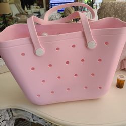 Bogg style Rubber Bag Tote Rose Petal Pinky 