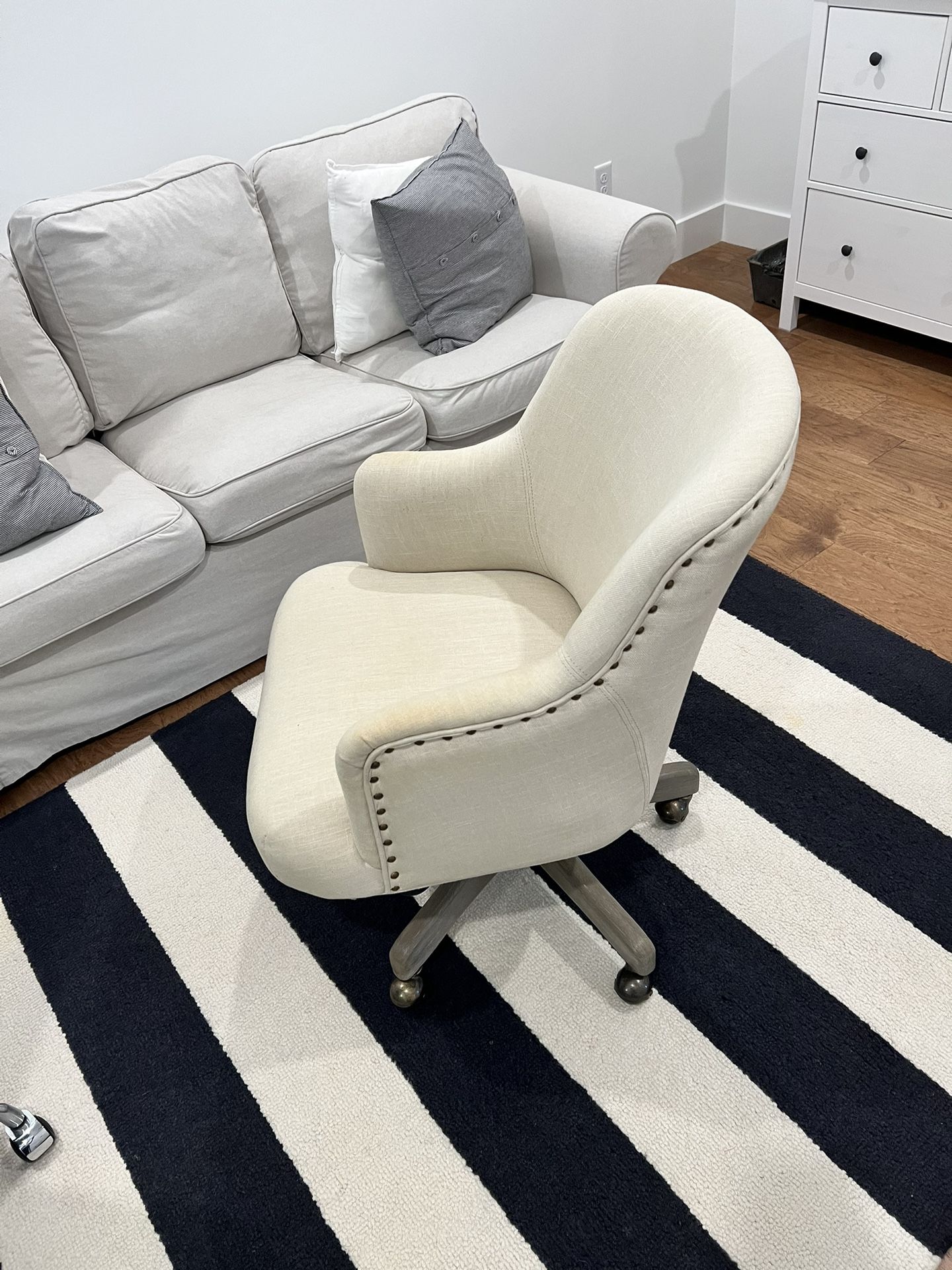 Pottery Barn Reeves Upholstered Swivel Desk Chair