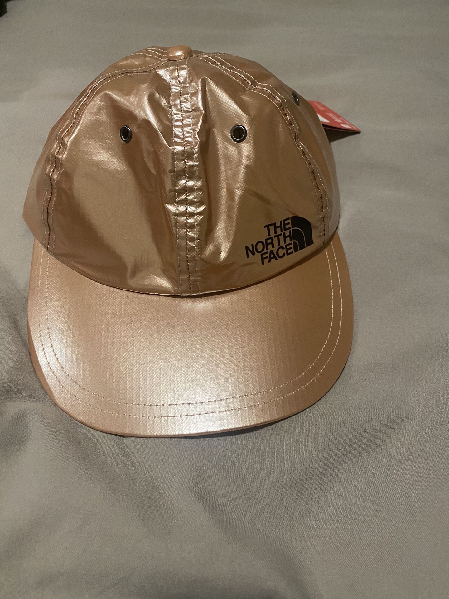 Supreme North Face Collab 6 Panel Rose Gold Metallic Hat