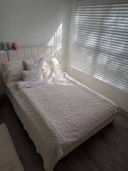 Queen Bed Frame + Mattress – Clean, Comfortable, Ready for Pickup