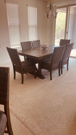 Table with 6 chairs  and bar stool
