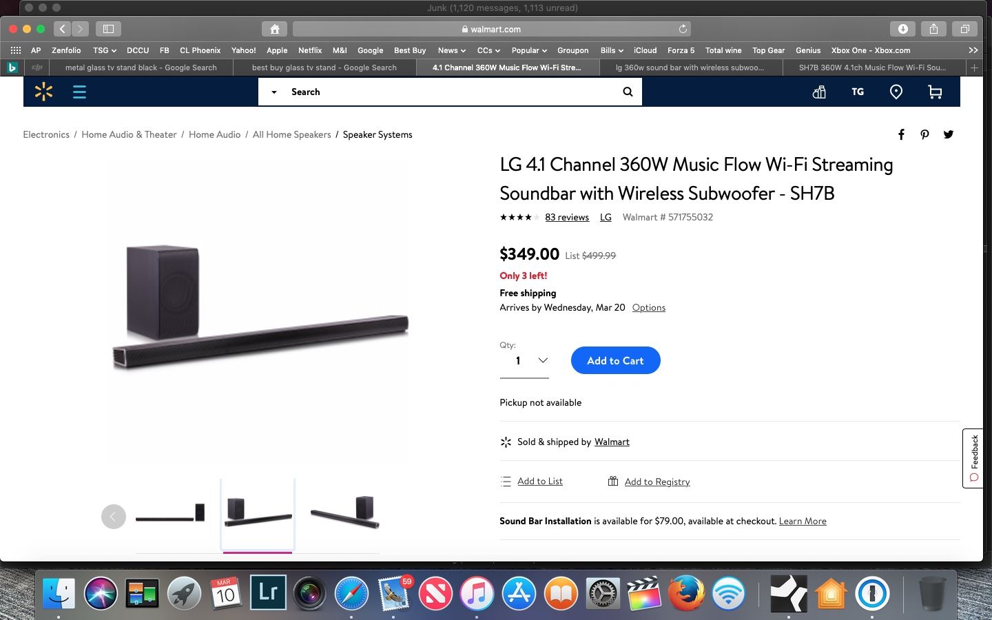 Soundbar LG sh7b 360w with subwoofer