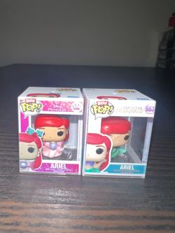 TWO BITTY Ariel Little Mermaid 1-Inch Funko Pops #563 Christmas Disney Princess Holidays Movies Film