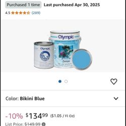 Olympic Pool Paint - Zeron - Color Bikini Blue - Two-part epoxy swimming pool paint For Sale