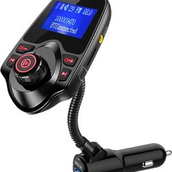 ☆ ONN Upgraded 2026 Bluetooth Car FM Transmitter, 1.44” LCD Display, Flexible Gooseneck, Hands-Free Calling, Dual USB Fast Charger, AUX & Micro SD Sup