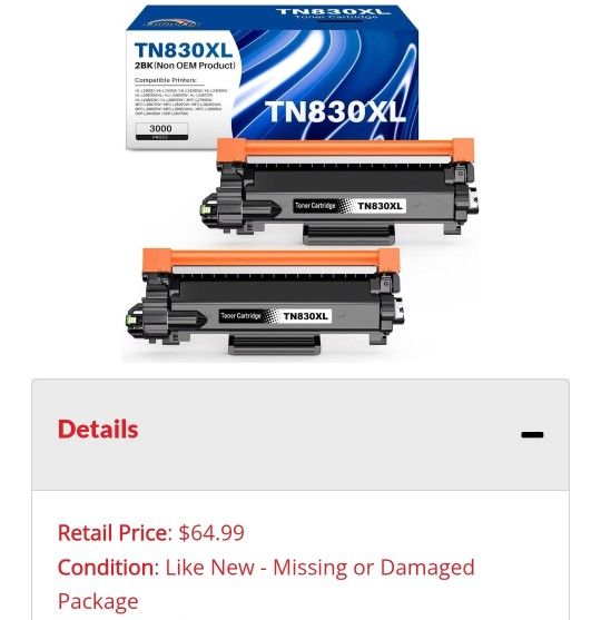 Toner Replacement Cartridge - 2 Pack