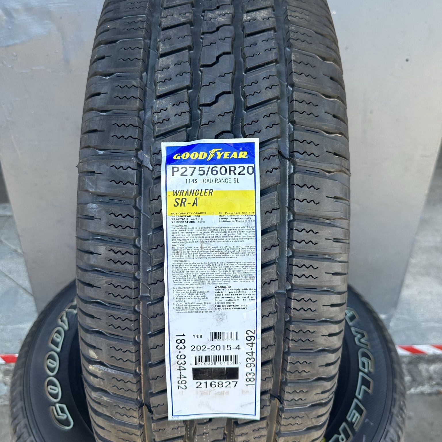 275/60/20 New set Of Goodyear Tires Installed 