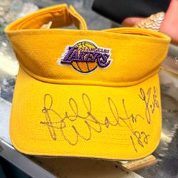 Signed Los Angeles Lakers Visor Hat