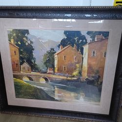 Large Framed European Village Art Prints