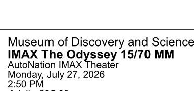The Odyssey movie 7/27 2:50pm 4 tickets with priority