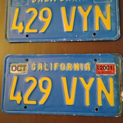 Vintage California License Plates Matching
