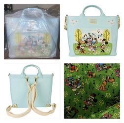 DISNEY Mickey & Friends Exclusive Park Day Convertible Backpack & Tote Crossbody Bag (NWT)