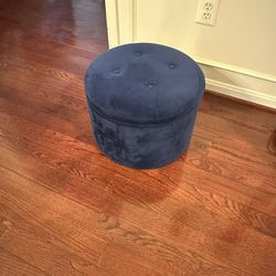 Round Velvet Storage Ottoman (17.5" D x 13H")