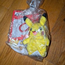 Pokemon Clip On Pikachu Back Pack Bag 4.5" Plush Nintendo Creatures/Game Freak