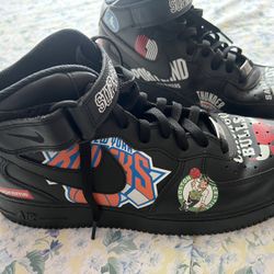 Men's Nike Supreme x NBA x Air Force 1 Mid Black 