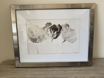 Framed Black & White Floral Print by Lanie Loreth