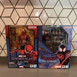 SH Figuarts Spider-Man No Way Home Final Swing Suit And Across The Spider-verse Miles Morales