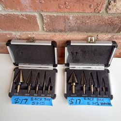 5 PCs Cobalt Step Cone Drill Bit Set With Box 