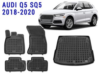 All weather rubber floor mats trunk liner set for Audi Q5 SQ5 2018-2020 Custom Fit