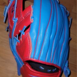 Brand New Z Glove Left Handed Thrower Baseball Glove Carolina Blue Red Size 12" 