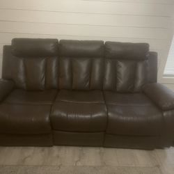 Large Brown Sofa Recliner
