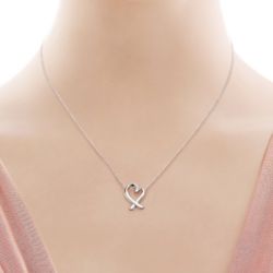 Tiffany & Co Sterling Silver Necklace Mini Paloma Picasso Loving Heart Pendant