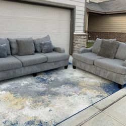 Gray Sofa + Loveseat Set – Modern & Comfortable