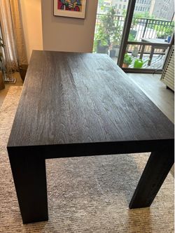 Restoration Hardware 72” Black Oak Parsons Dining Table