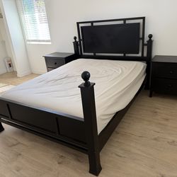 Bed frame with night stands