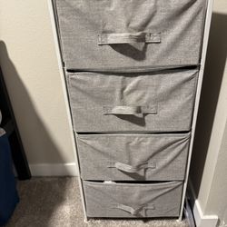 Light Grey 4-Drawer Vertical Fabric Dresser