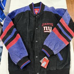 New With Tags Vintage NY Giants Leather Jacket L